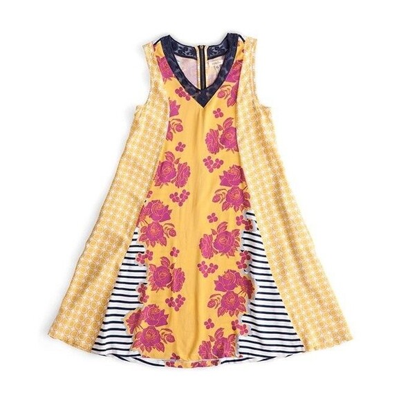 Matilda Jane Dresses & Skirts - Darling Wmn's MATILDA JANE "Golden Key" A-Line Floral/Geo/Striped Shift Dress M